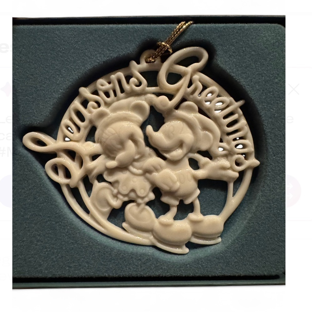 Lenox vintage 90s Mickey and Minne seasons Greeting Ornament - retired design